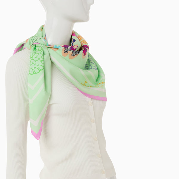 Jack Rogers Jacks Italian Silk Scarf Pistachio Multi