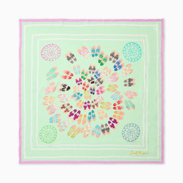 jack rogers Jacks Italian Silk Scarf Pistachio Multi