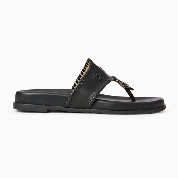 Jack Rogers Jacks Leather Comfort Sport Sandal Black
