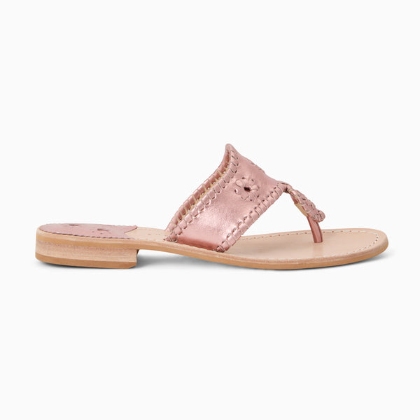 Jack Rogers Jacks Metallic Leather Flat Sandal Rose Quartz