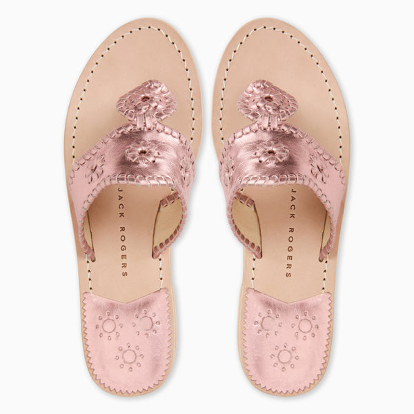Jack Rogers Jacks Metallic Leather Flat Sandal Rose Quartz