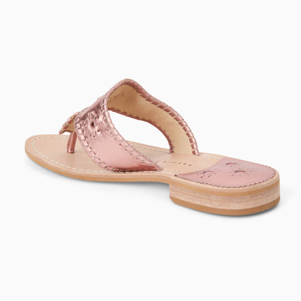Jack Rogers Jacks Metallic Leather Flat Sandal Rose Quartz