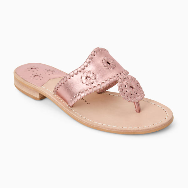 jack rogers Jacks Metallic Leather Flat Sandal Rose Quartz