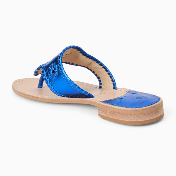 Jack Rogers Jacks Metallic Leather Flat Sandal Sapphire