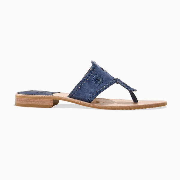 Jack Rogers Jacks Suede Flat Sandal Midnight Whipstitch