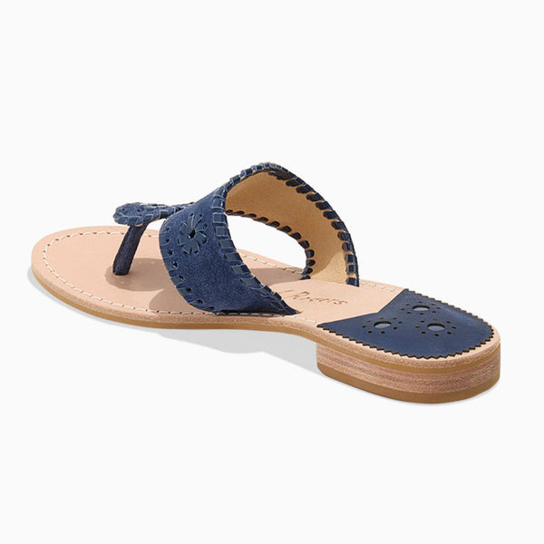 Jack Rogers Jacks Suede Flat Sandal Midnight Whipstitch