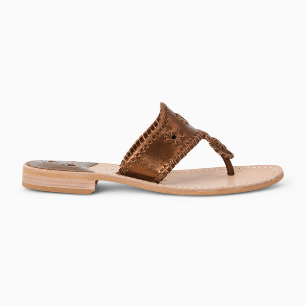 Jack Rogers Jacks Wide Width Leather Flat Sandal Bronze