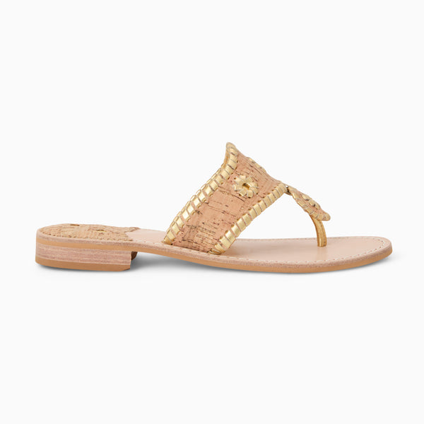Jack Rogers Jacks Wide Width Leather Flat Sandal Cork