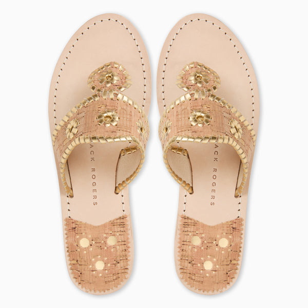 Jack Rogers Jacks Wide Width Leather Flat Sandal Cork