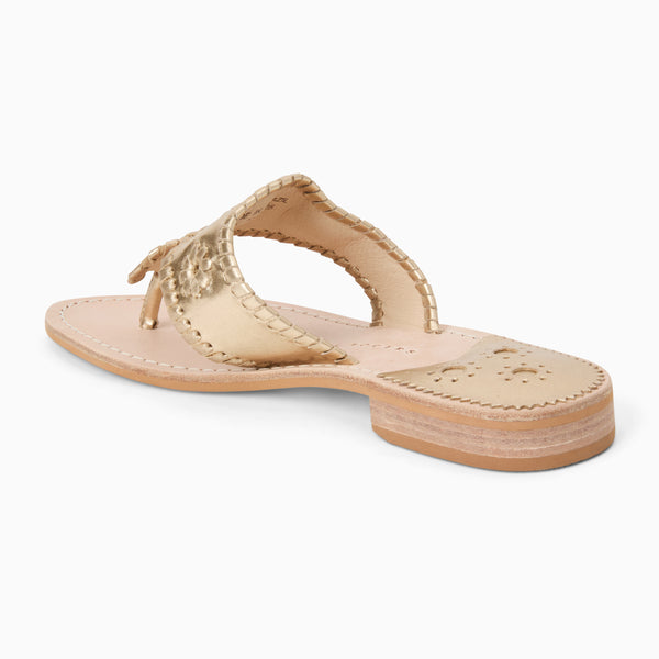 Jack Rogers Jacks Wide Width Leather Flat Sandal Platinum