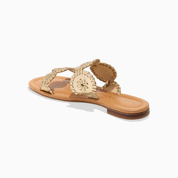 Jack Rogers Lauren II Leather Slide Sandal Platinum