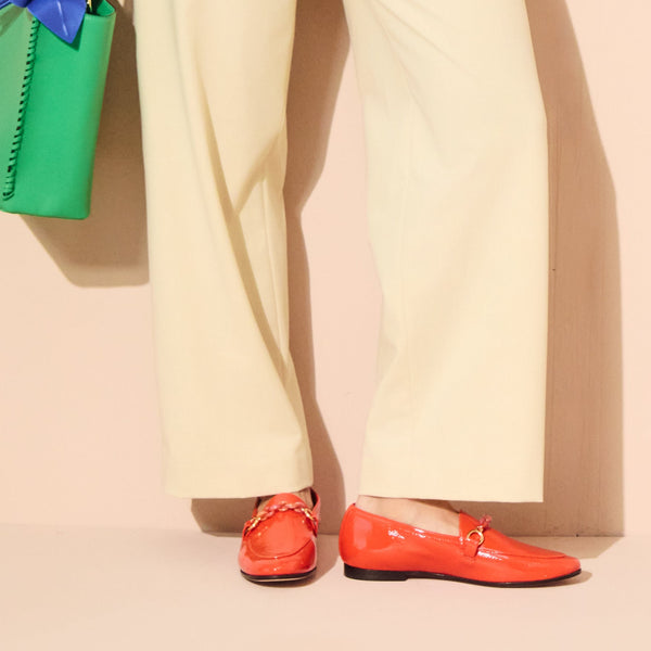 Jack Rogers Laurito Italian Patent Leather Loafer Coral