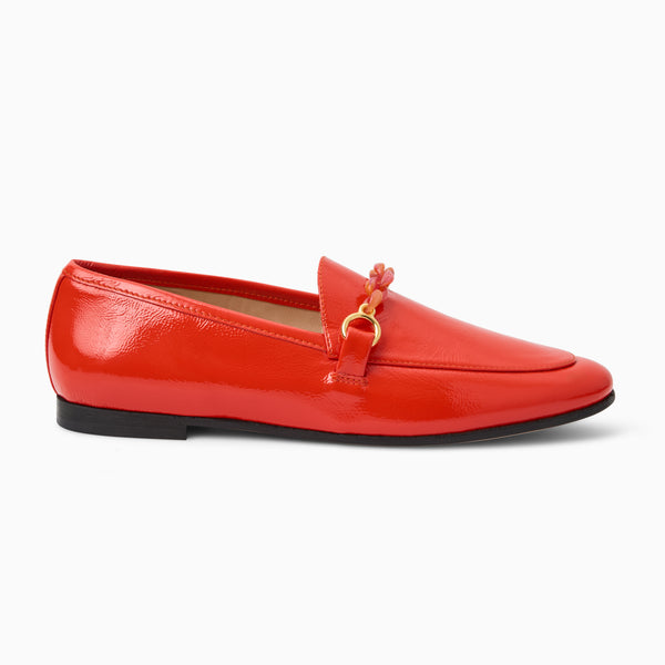 Jack Rogers Laurito Italian Patent Leather Loafer Coral