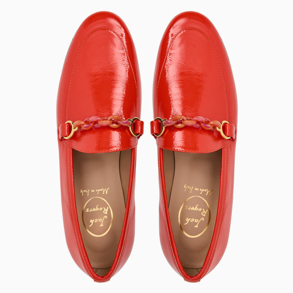 Jack Rogers Laurito Italian Patent Leather Loafer Coral