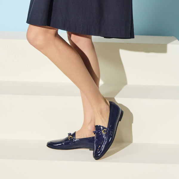 Jack Rogers Laurito Italian Patent Leather Loafer Night Blue