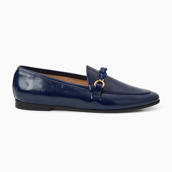 Jack Rogers Laurito Italian Patent Leather Loafer Night Blue