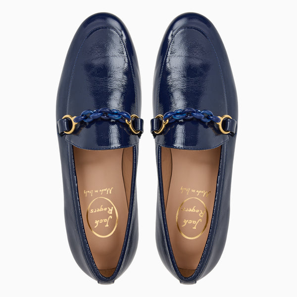 Jack Rogers Laurito Italian Patent Leather Loafer Night Blue