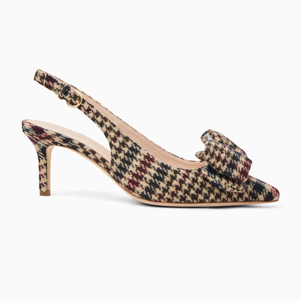 Jack Rogers Maclean Fabric Bow Slingback Heel Multi Plaid
