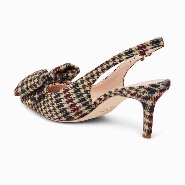 Jack Rogers Maclean Fabric Bow Slingback Heel Multi Plaid