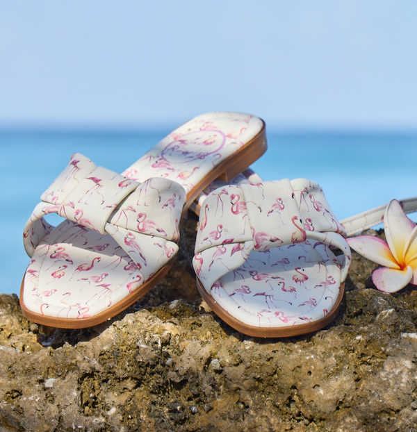 Jack Rogers Monica Italian Leather Slide Butter Pink Combo