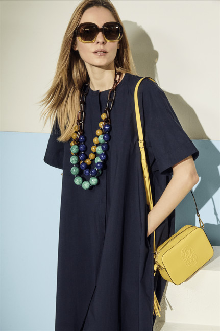 Jack Rogers Perla Italian Leather Crossbody Golden Yellow