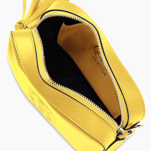 Jack Rogers Perla Italian Leather Crossbody Golden Yellow