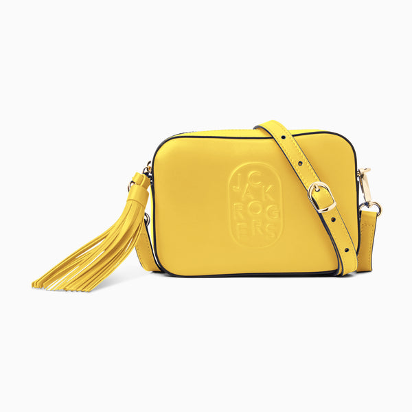 jack rogers Perla Italian Leather Crossbody Golden Yellow
