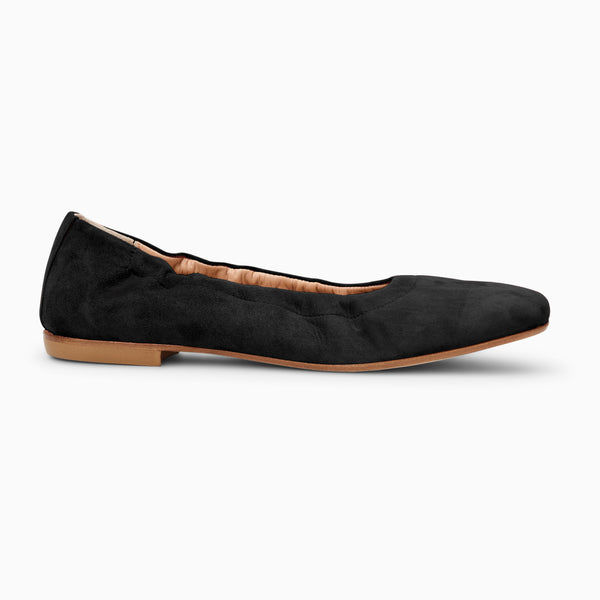 Jack Rogers Santa Maria Italian Suede Ballet Flat Black