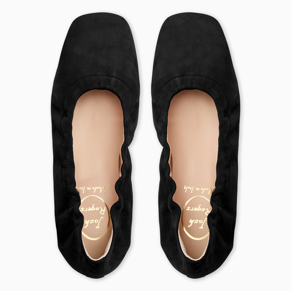 Jack Rogers Santa Maria Italian Suede Ballet Flat Black