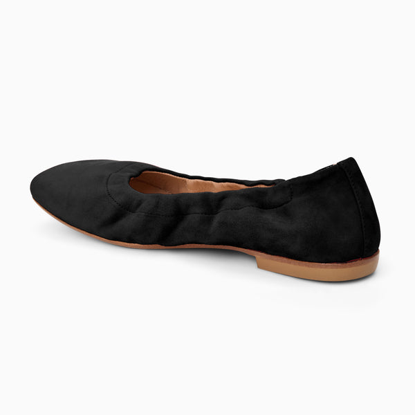 Jack Rogers Santa Maria Italian Suede Ballet Flat Black