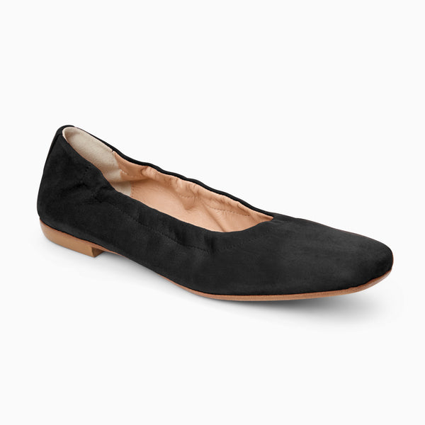 jack rogers Santa Maria Italian Suede Ballet Flat Black