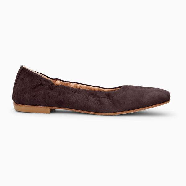 Jack Rogers Santa Maria Italian Suede Ballet Flat Brown