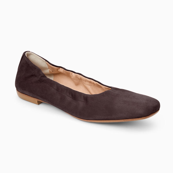 jack rogers Santa Maria Italian Suede Ballet Flat Brown