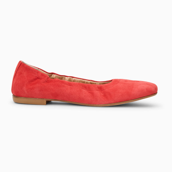 Jack Rogers Santa Maria Italian Suede Ballet Flat Coral
