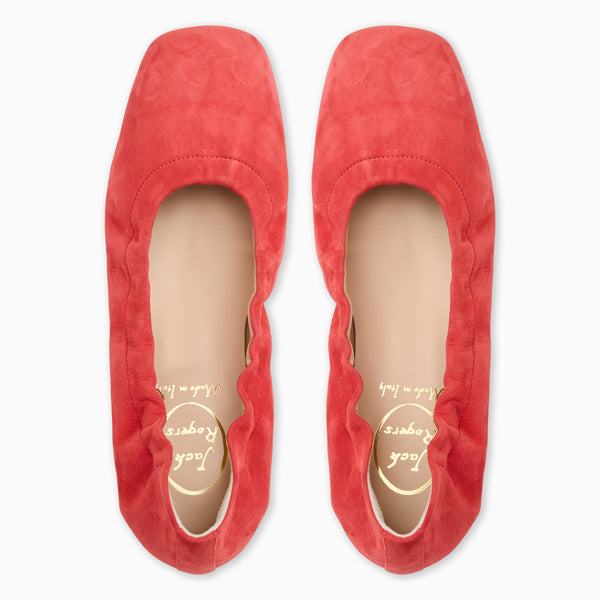 Jack Rogers Santa Maria Italian Suede Ballet Flat Coral
