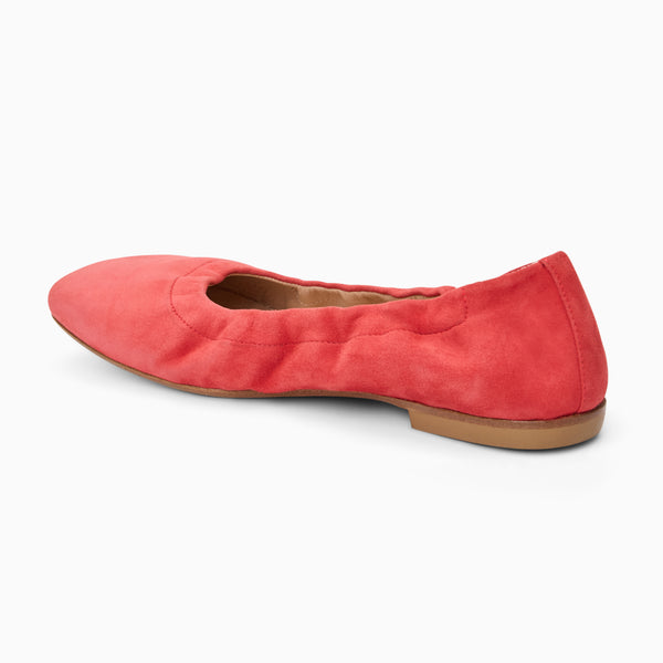 Jack Rogers Santa Maria Italian Suede Ballet Flat Coral