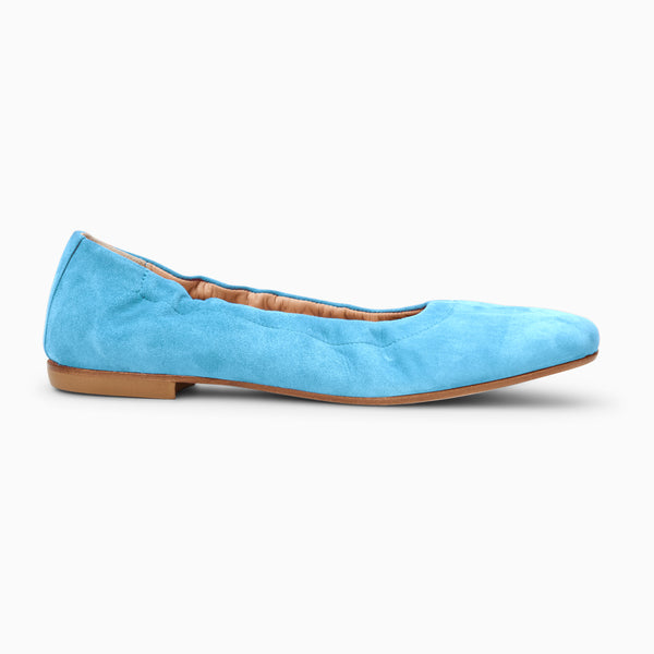 Jack Rogers Santa Maria Italian Suede Ballet Flat Dusty Blue