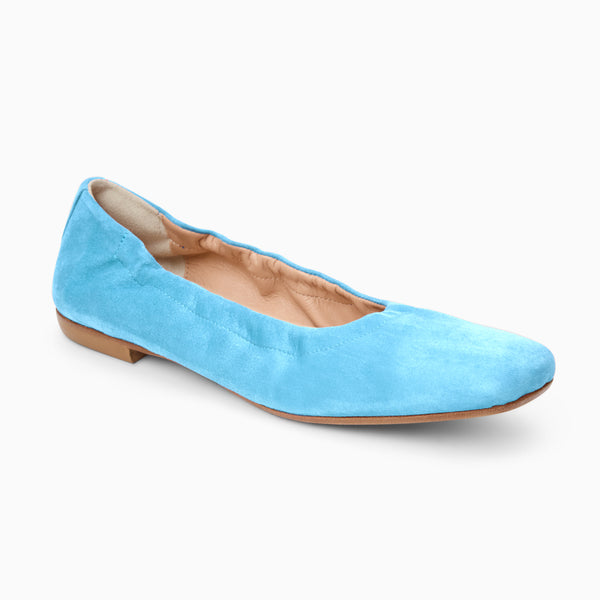 jack rogers Santa Maria Italian Suede Ballet Flat Dusty Blue