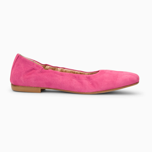 Jack Rogers Santa Maria Italian Suede Ballet Flat Fuchsia
