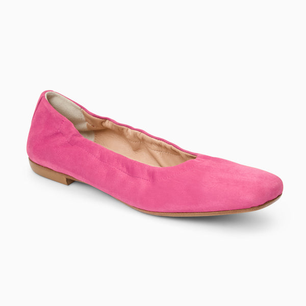 jack rogers Santa Maria Italian Suede Ballet Flat Fuchsia
