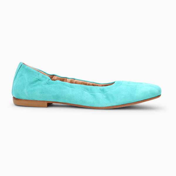 Jack Rogers Santa Maria Italian Suede Ballet Flat Light Turquoise