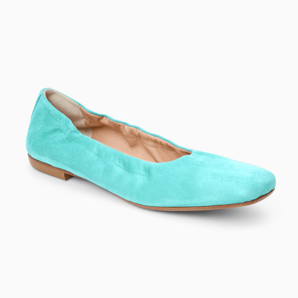 jack rogers Santa Maria Italian Suede Ballet Flat Light Turquoise