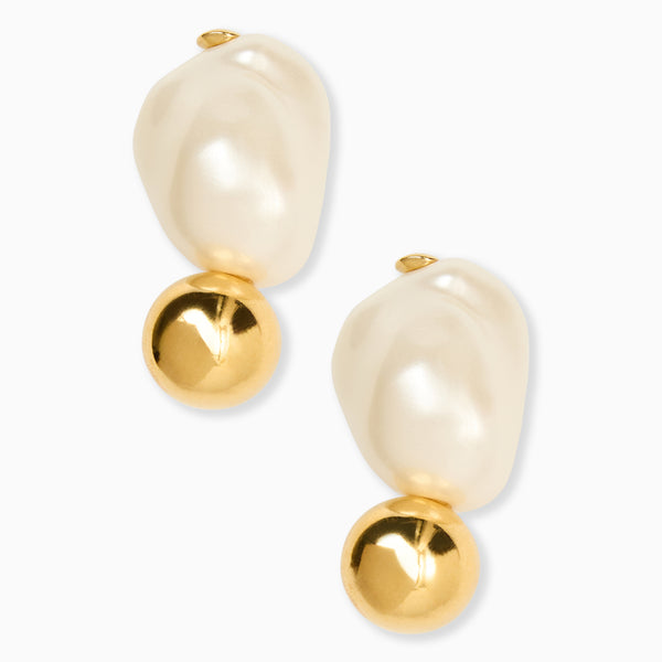 jack rogers Sophia Italian Gold Plated Earrings Pearl Gold