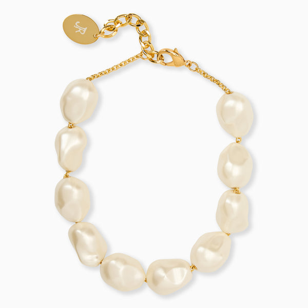 jack rogers Sophia Italian Gold Plated Necklace Pearl Gold