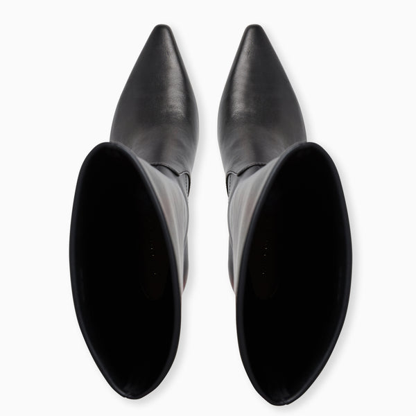 Jack Rogers Virginia Leather Stretch Kitten Heel Boot Black