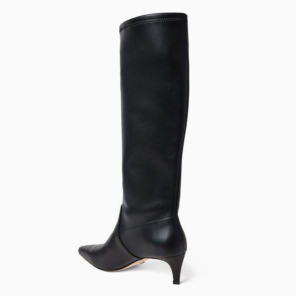 Jack Rogers Virginia Leather Stretch Kitten Heel Boot Black