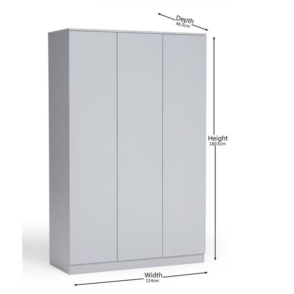 Jack Wills 3 Door Wardrobe 61 Grey
