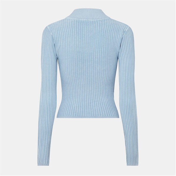 Jack Wills Acid Wash Zip Up Top Soft Blue