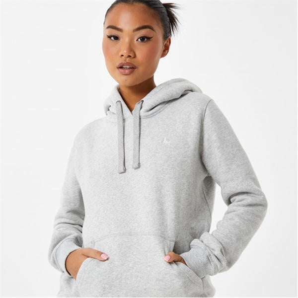 Jack Wills Astbury Pheasant Logo Hoodie Grey Marl