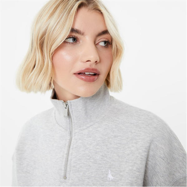 Jack Wills Astbury Quarter Zip Top Grey Marl